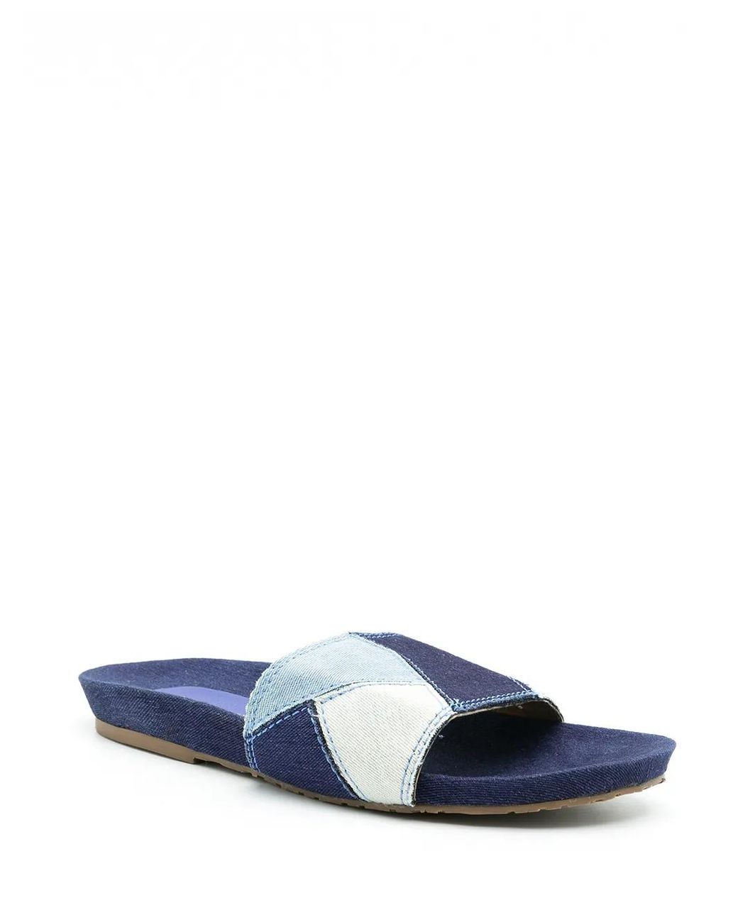 Amir Slama Blue Patchwork Slides