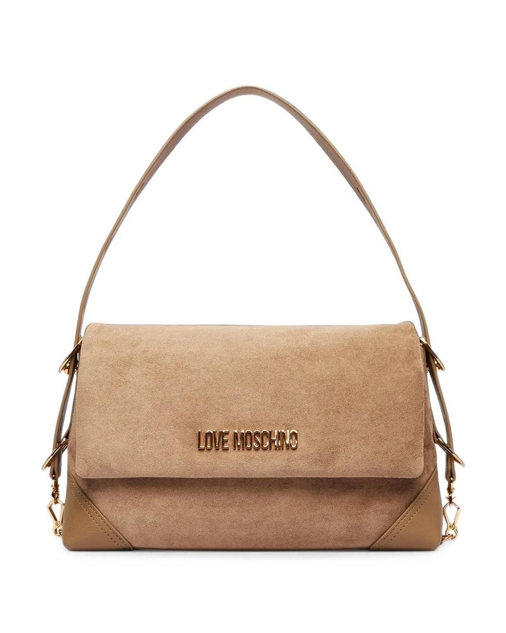 Love Moschino Natural Logo-Plaque Shoulder Bag