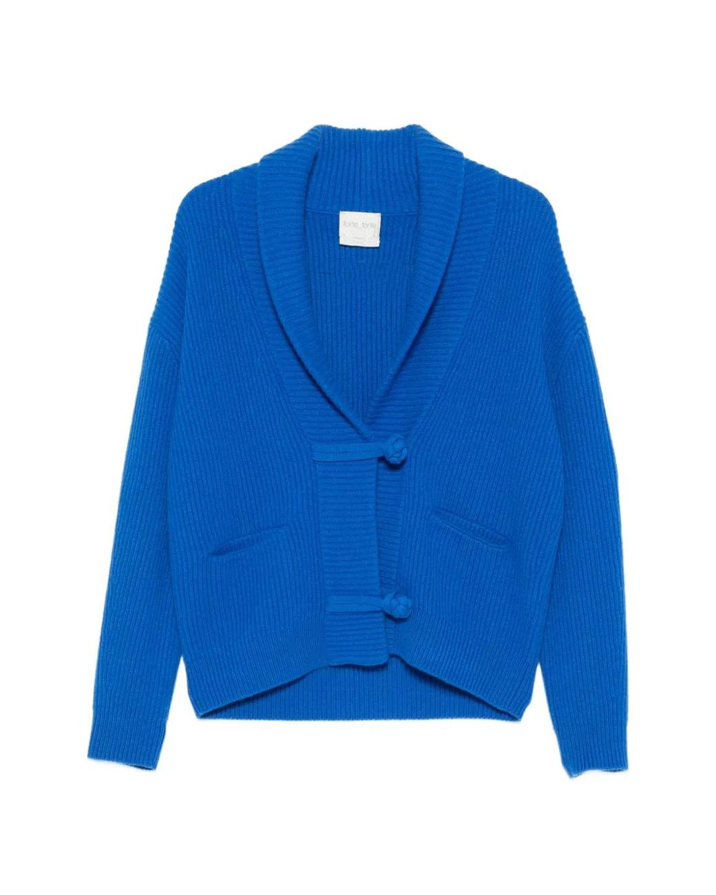 Forte_forte Blue Long-Sleeve Ribbed-Knit Cardigan