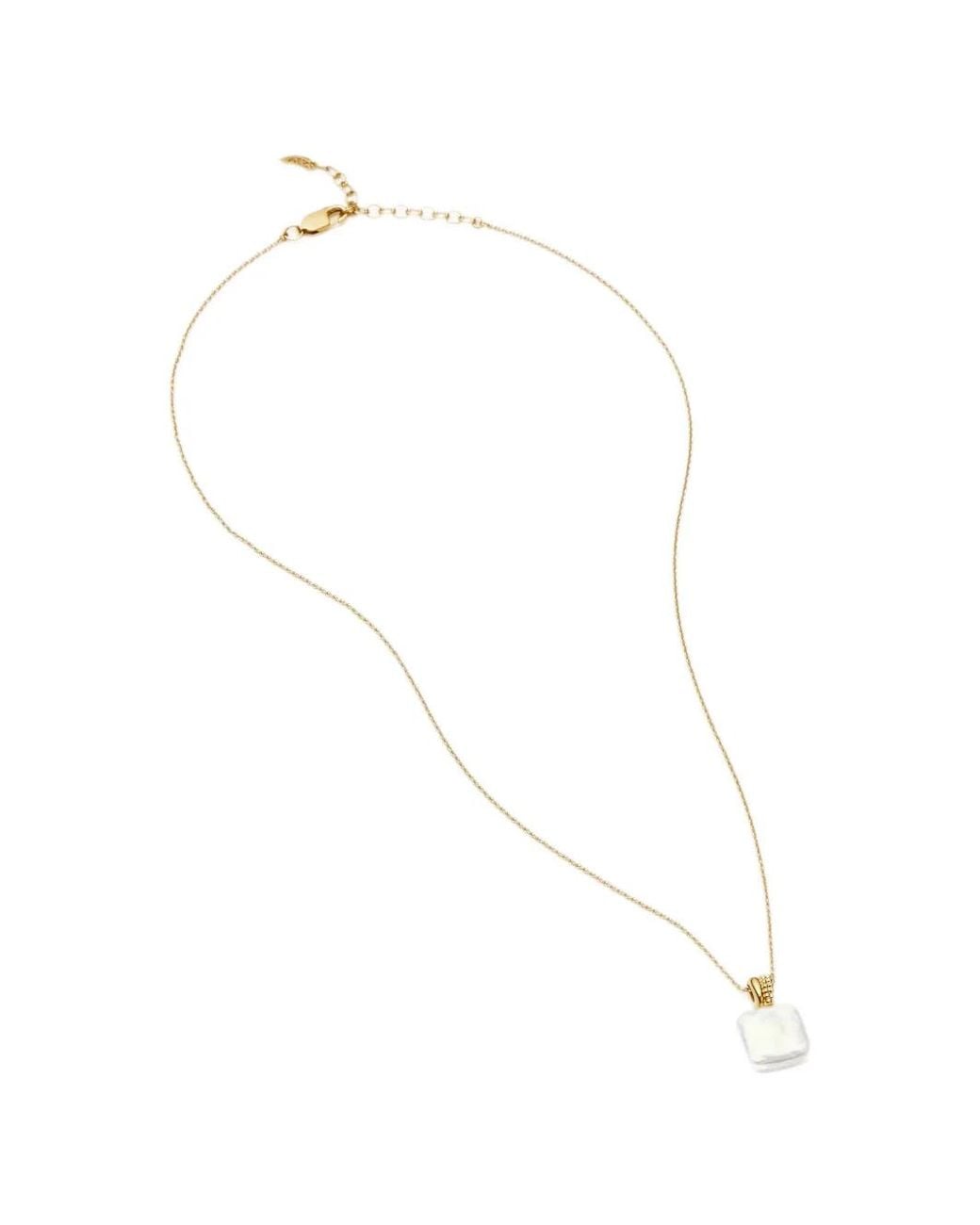 Missoma White Baya Square-Pearl Necklace