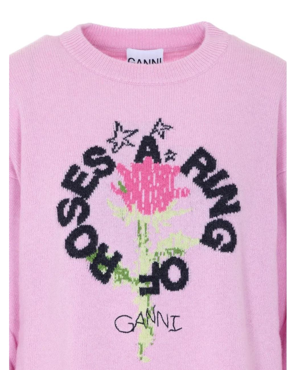 Ganni Pink Oversized Sweater
