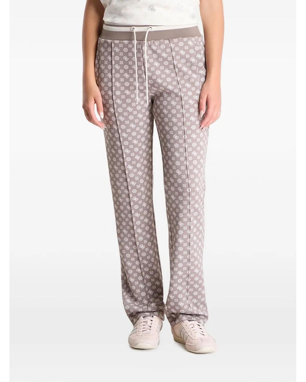 Guess Brown Scuba Logo-Print Track Pants