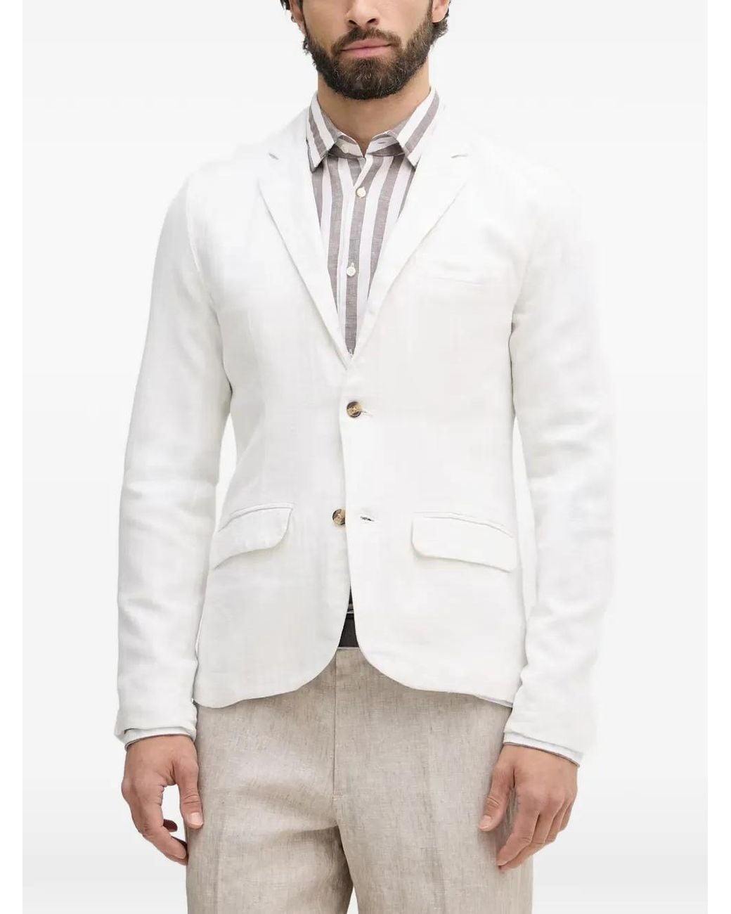 Blazer À Revers Crantés Lindbergh pour homme en coloris White