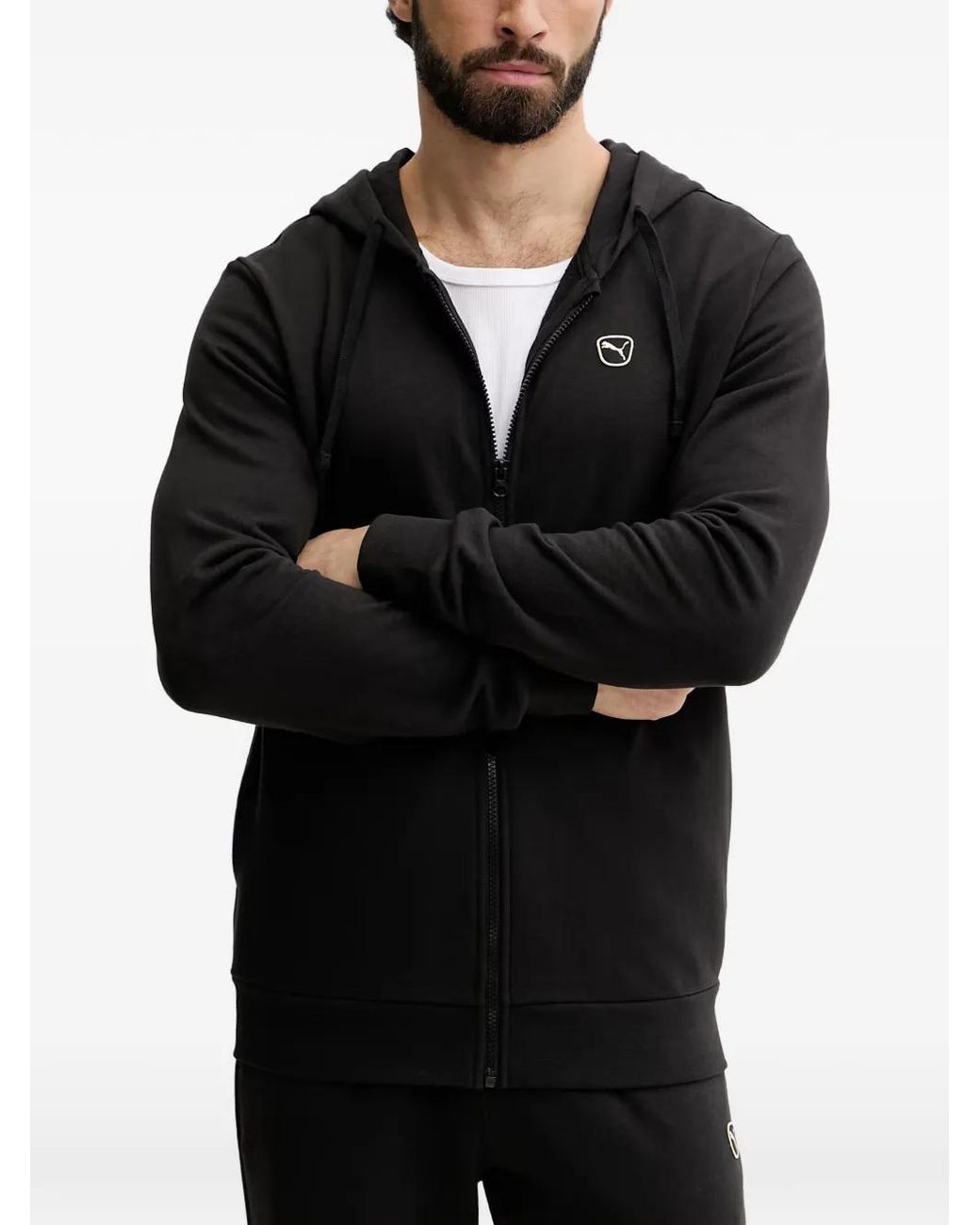 PUMA Essentials Elevated Logo-Patch Tracksuit Set in het Black voor heren