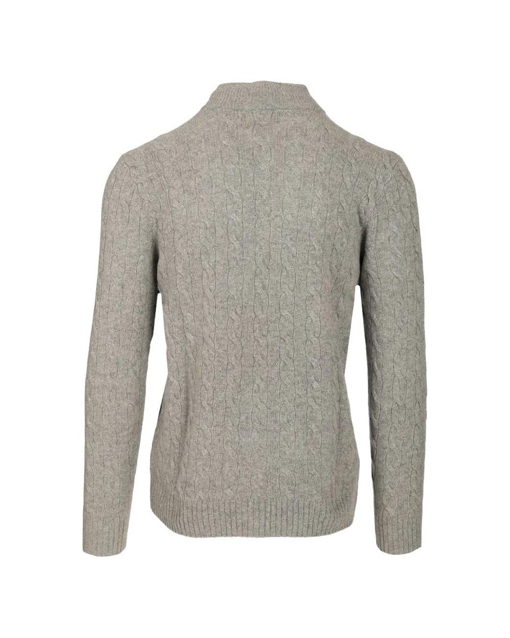 Polo Ralph Lauren Gray Cable-Knit Half-Zip Sweater for men