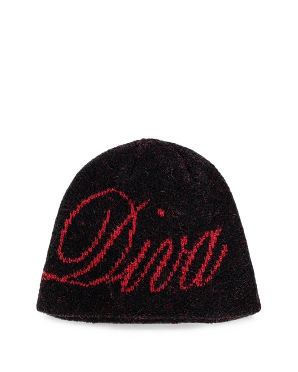 Carne Bollente Red Intarsia-Knit Beanie Hat