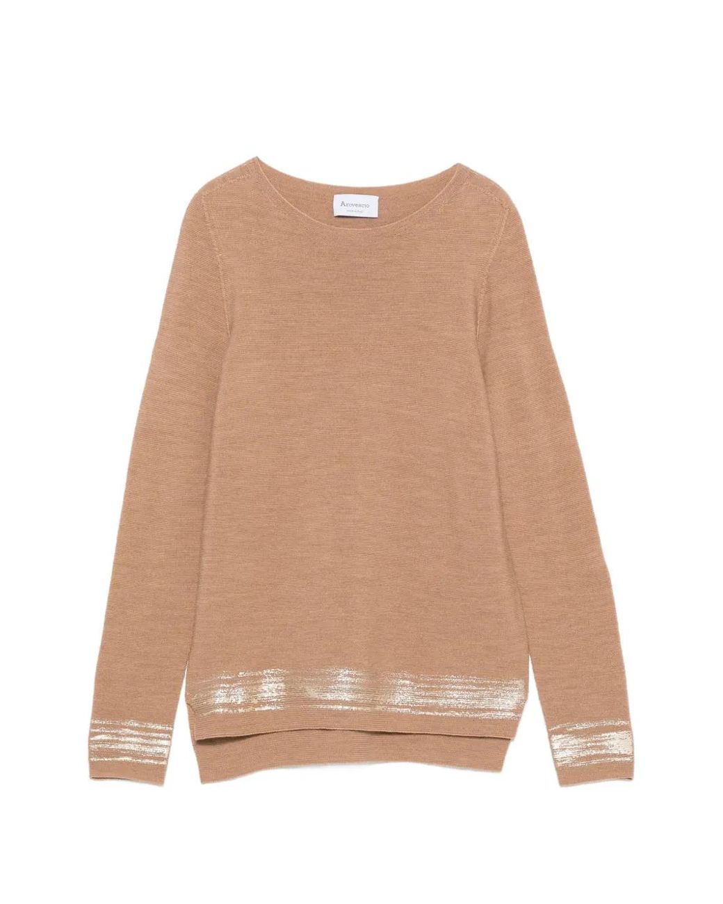 AROVESCIO Natural Foil-Print Sweater