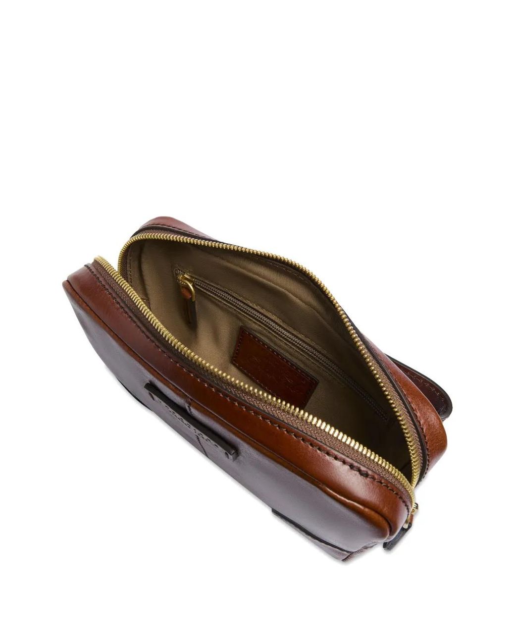 The Bridge Brown Vespucci Leather Zip-Around Clutch Bag for men