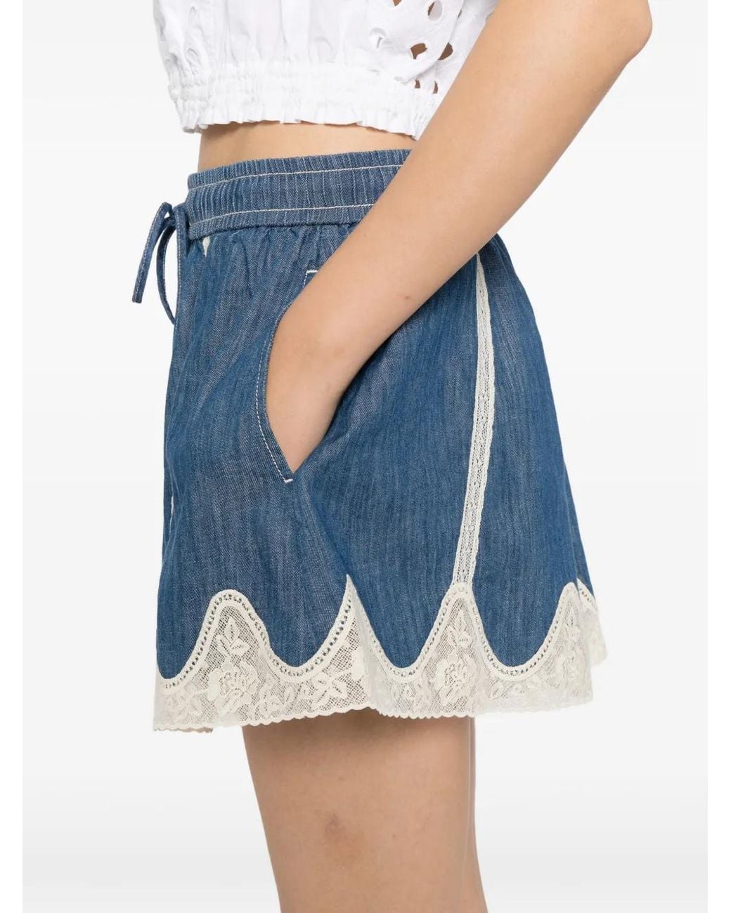 Zimmermann Blue Relaxed Fit Drawstring Waist Shorts