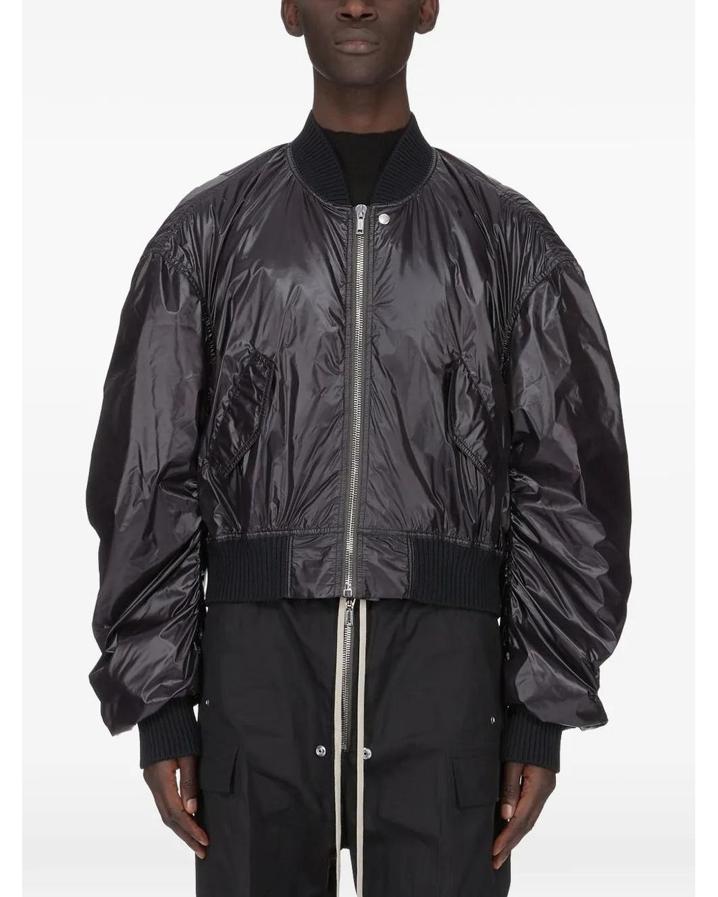 Rick Owens Black "Secchia Flight" Bomber Padded Jacket for men