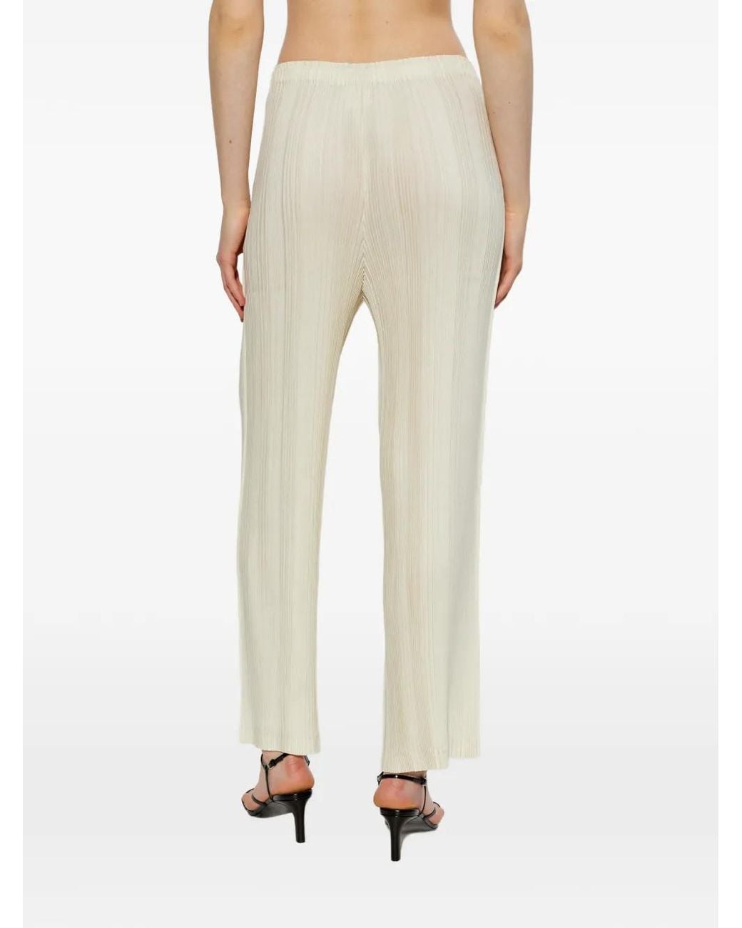 Issey Miyake White Pleated Trousers