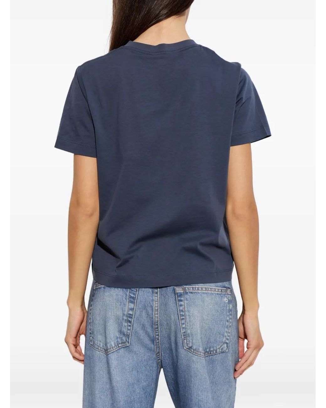 Samsøe & Samsøe Blue Sacamino Logo-Print T-Shirt