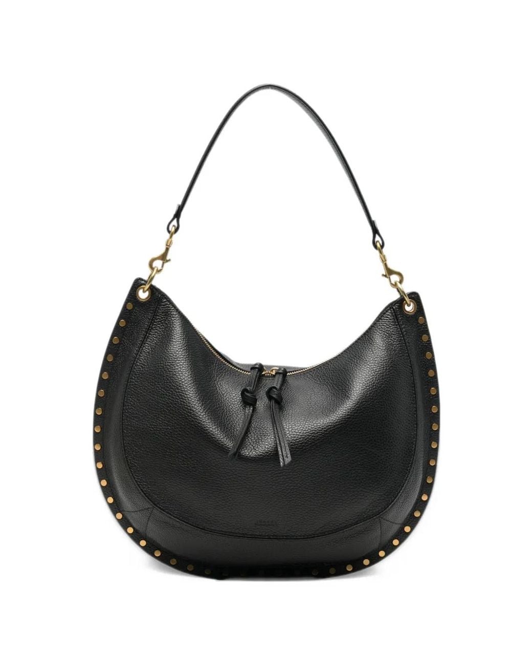Isabel Marant Black Studded Pebbled Leather Tote Bag