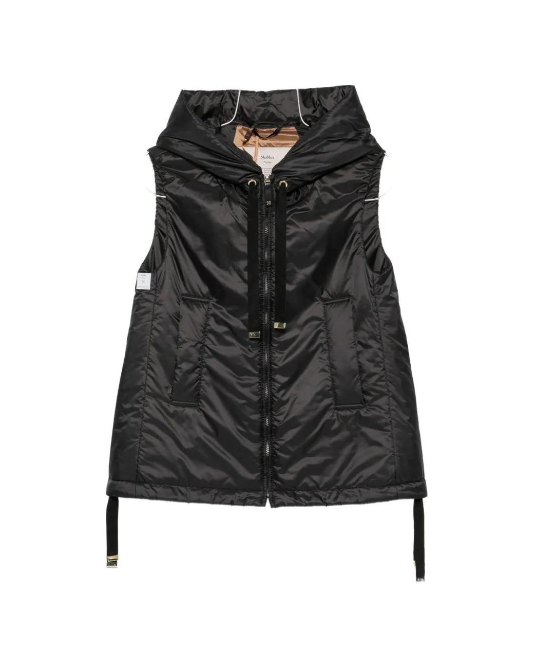 Chaleco Acolchado Con Capucha Max Mara de color Black