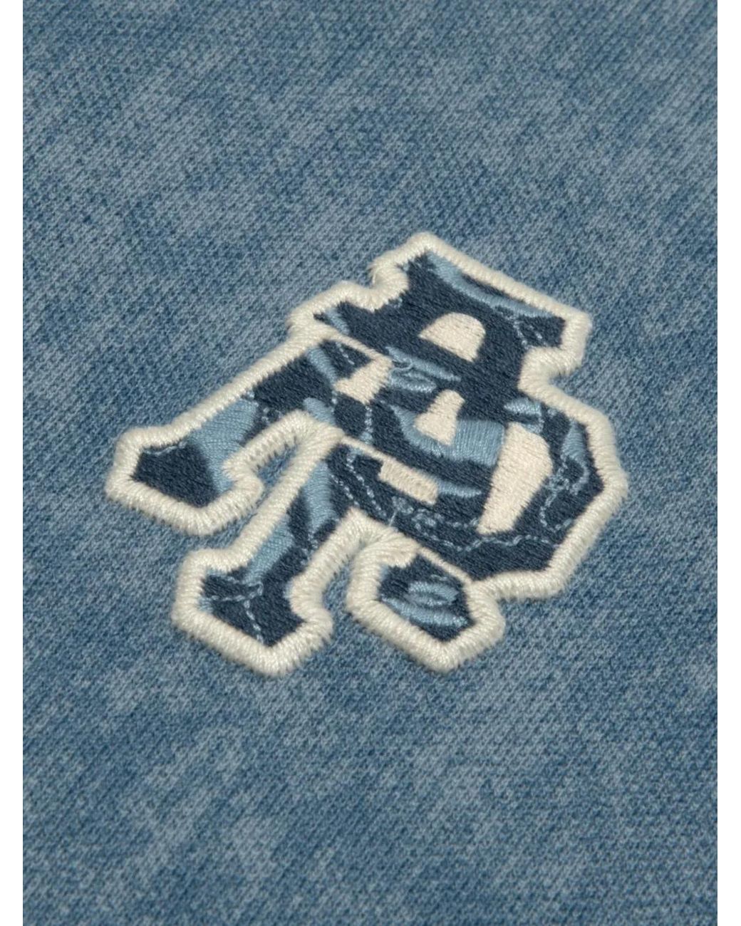 Aape By A Bathing Ape Blue Logo-Appliqué Polo Shirt for men