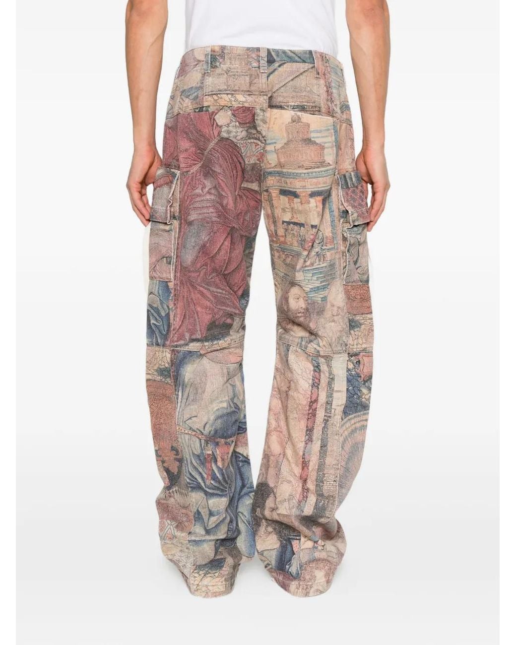 ERCOLE STUDIO White Tapestry-Print Jeans for men