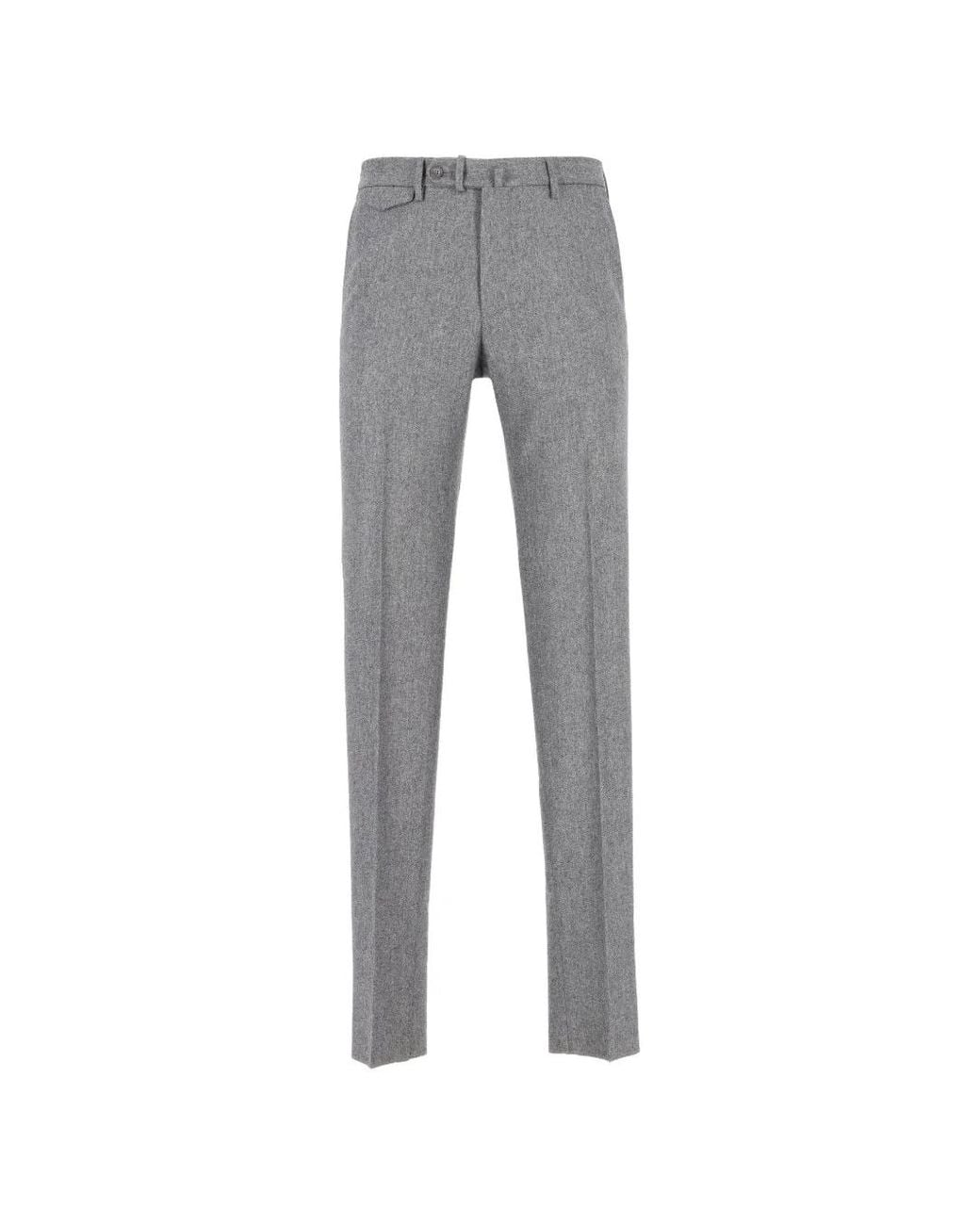 Tagliatore Gray Flannel Tailored Trousers for men