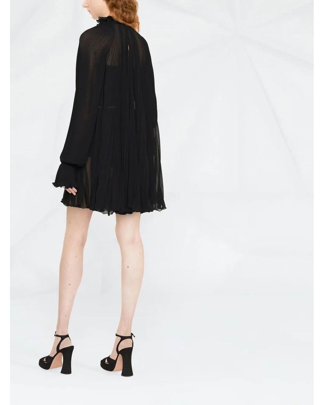 Philipp Plein Black Pleated Shift Dress