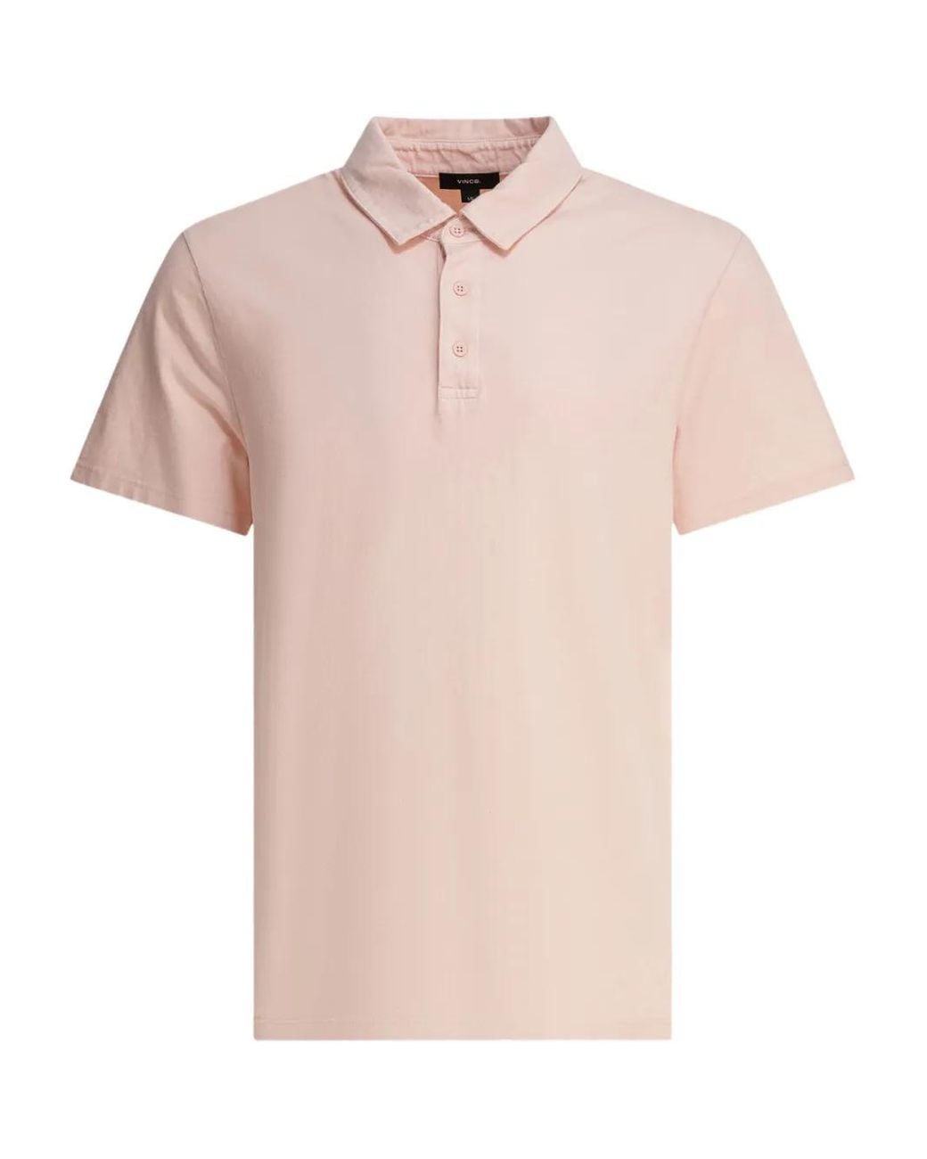 Vince Pink Button-Down Cotton Polo Shirt for men
