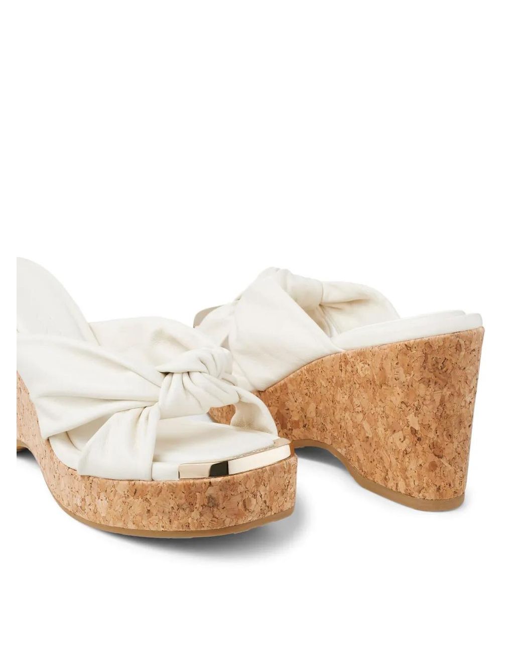Jimmy Choo Natural 95Mm Avenue Wedge Sandals