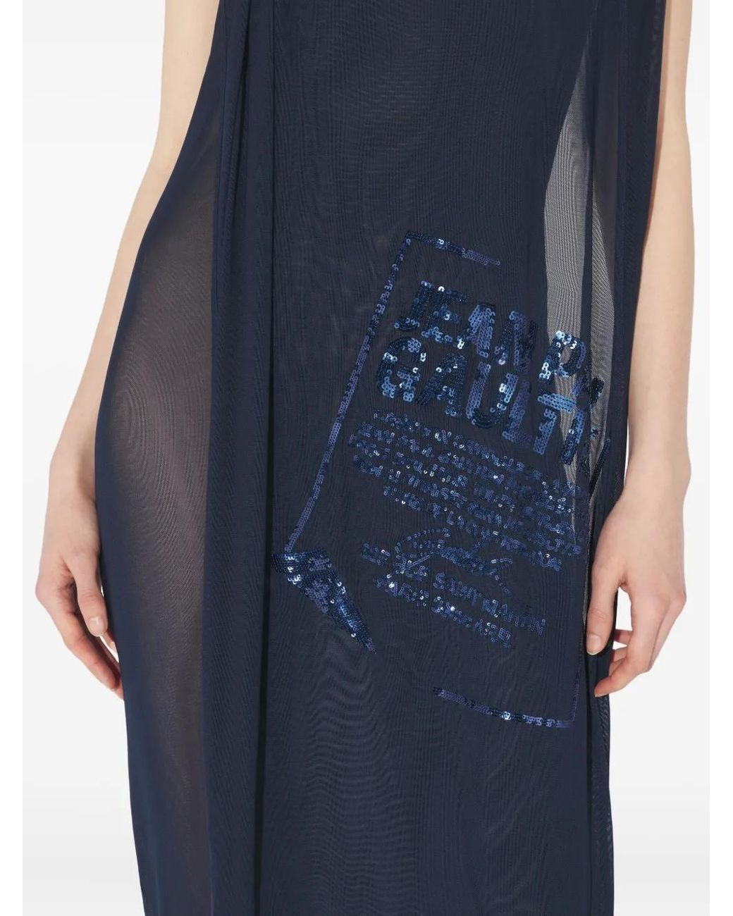 Jean Paul Gaultier Blue Sequin-Embellished Maxi Dress