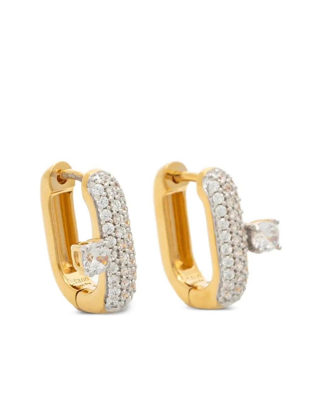 Guess Metallic Embellished Hoop Earrings