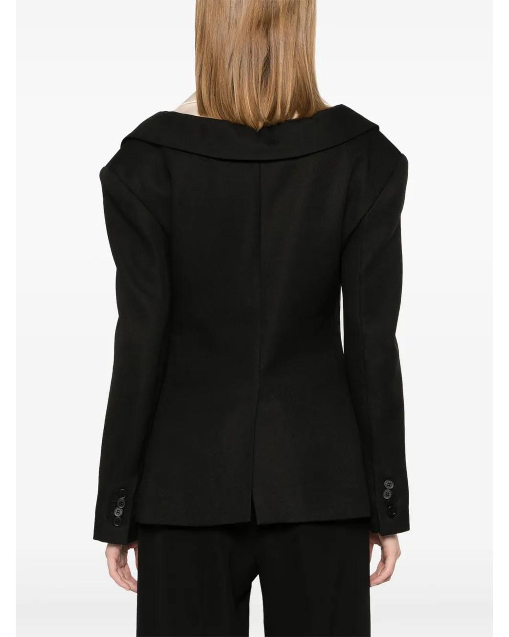 Stine Goya Black Double-Collar Tailored Jacket