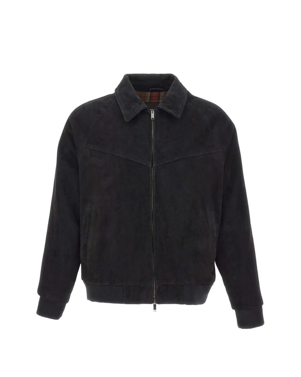 Volfagli Blue Pantheon Buccio Suede Bomber Jacket for men