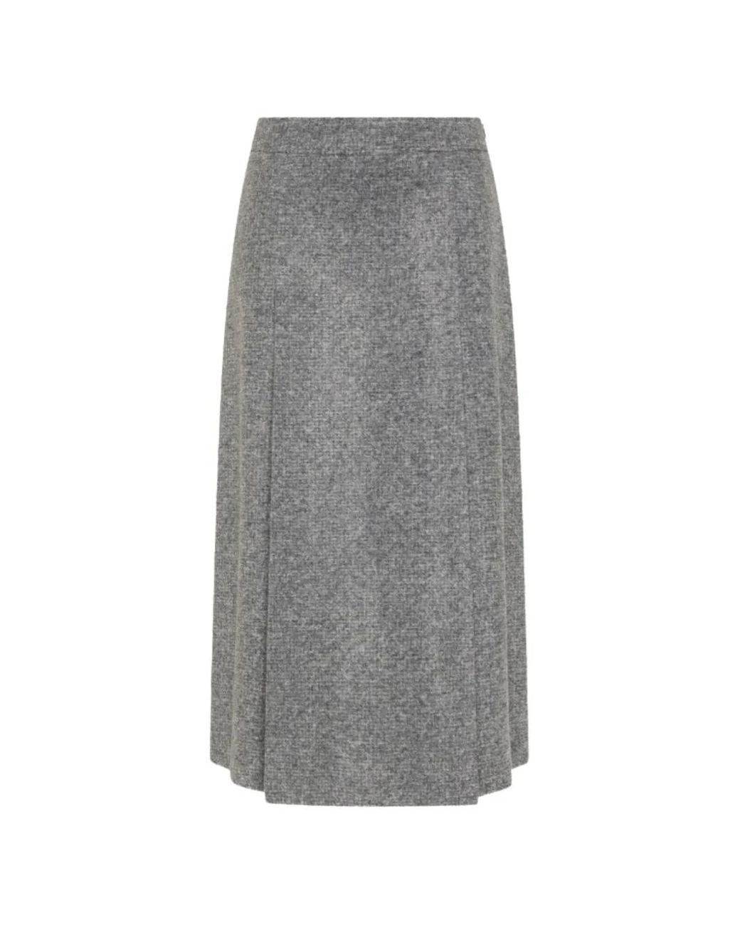 Seventy Gray Pleated Midi Skirt