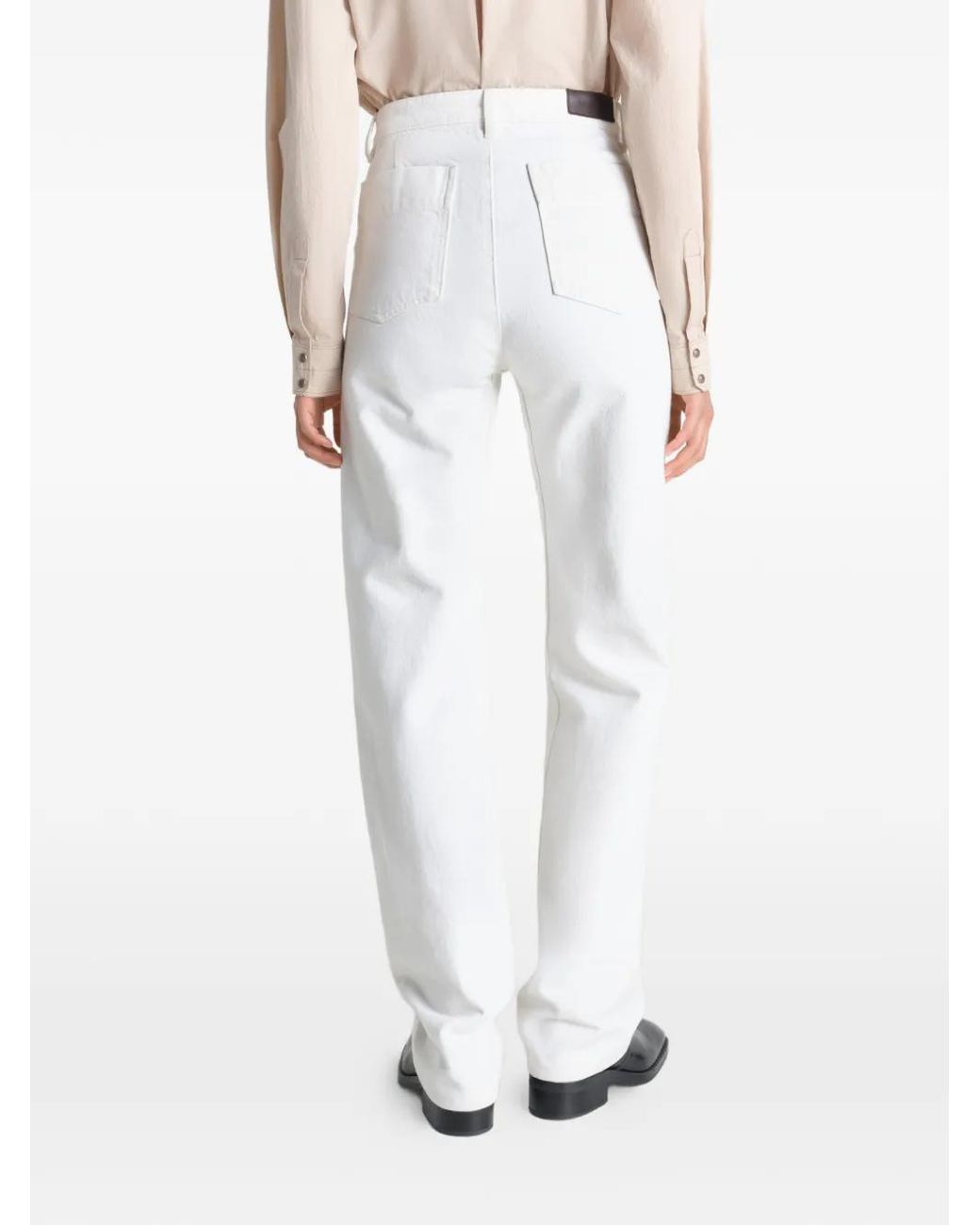 Lemaire White Five Pockets Twisted Jeans