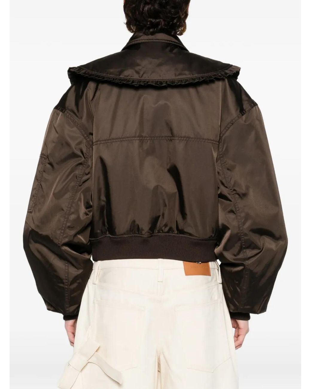 Autry Brown Ruffled-Detail Pocket Jacket
