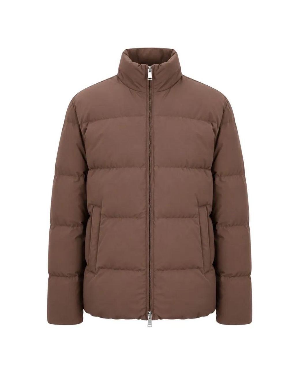 Paul & Shark Brown High-Neck Padded Jacket for men