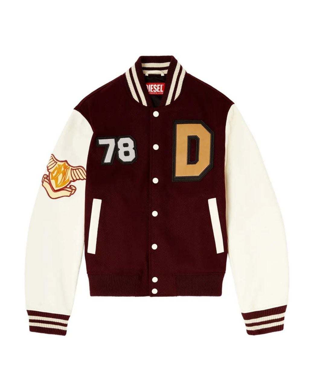 DIESEL Brown L-Arry-Cp Patches-Embroideries Jacket for men