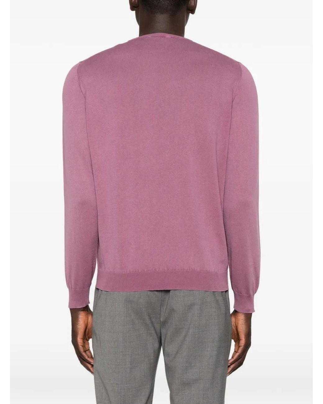 Della Ciana Pink Crew Neck Long-Sleeve Sweater for men