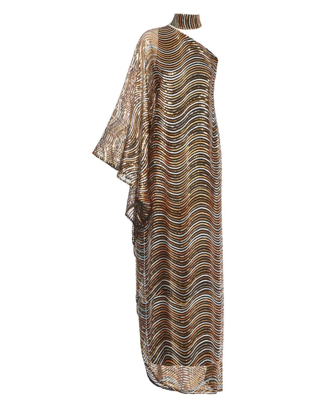 Taller Marmo Metallic Glaum One-Shoulder Midi Dress