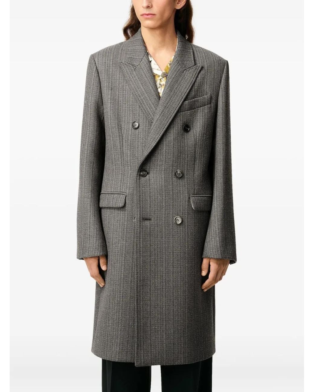 AMI Gray Wool Coat for men