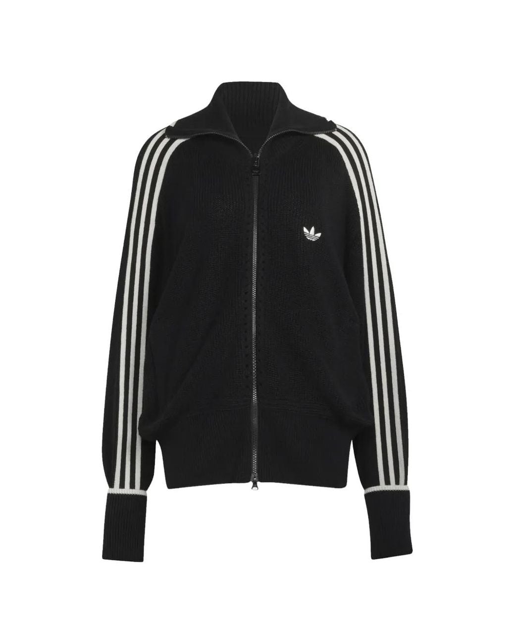 Adidas Black Firebird Side-Stripe Cardigan for men