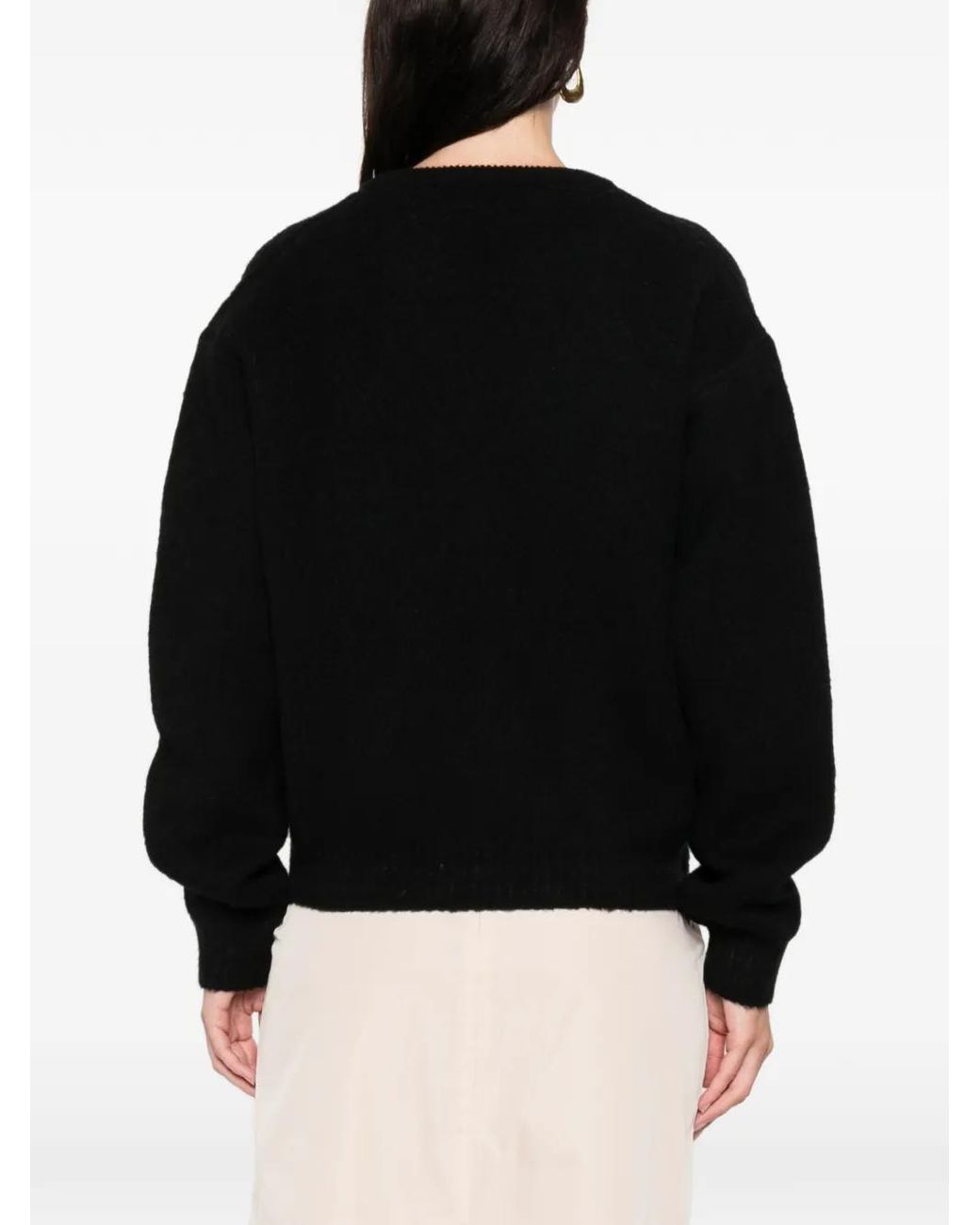 N°21 Black Plunging V-Neck Sweater
