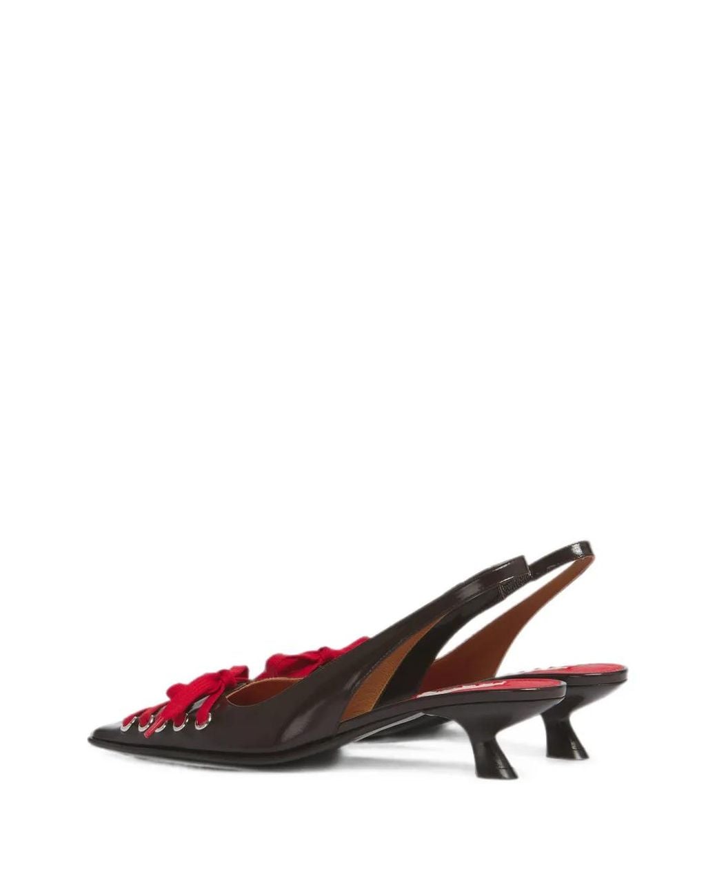 Marni Multicolor Escarpins En Cuir Foncé Kat Slingback