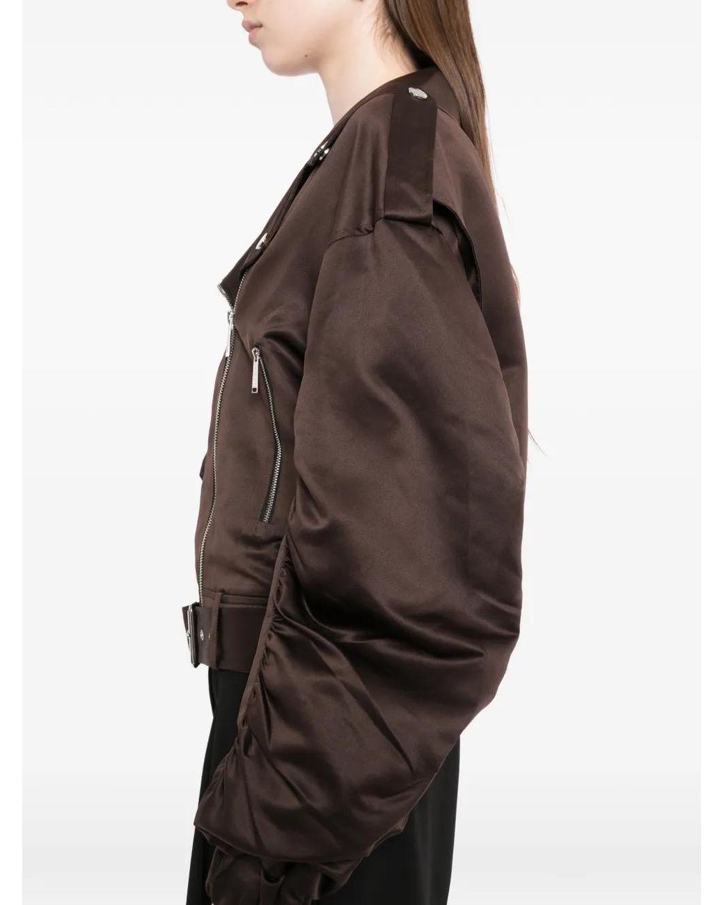 Karl Lagerfeld Brown Veste De Moto Texturée