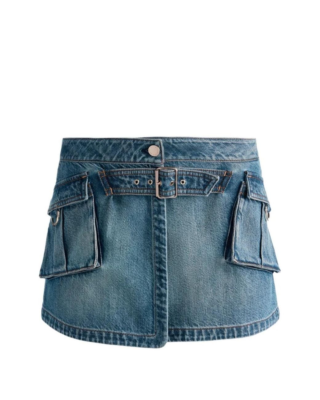 Alice + Olivia Blue Brandy Cargo Mini Skirt
