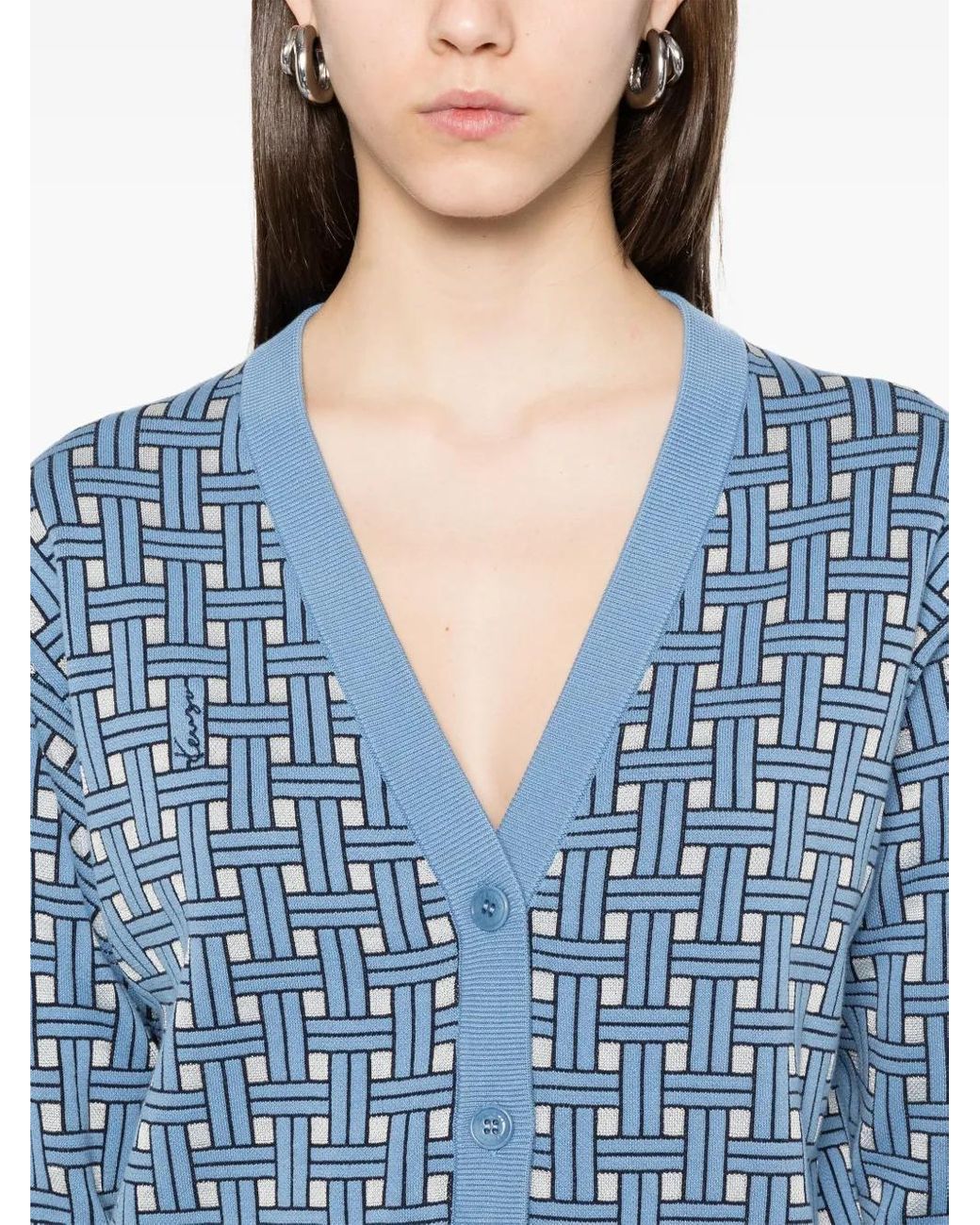 KENZO Blue Weave Cardigan