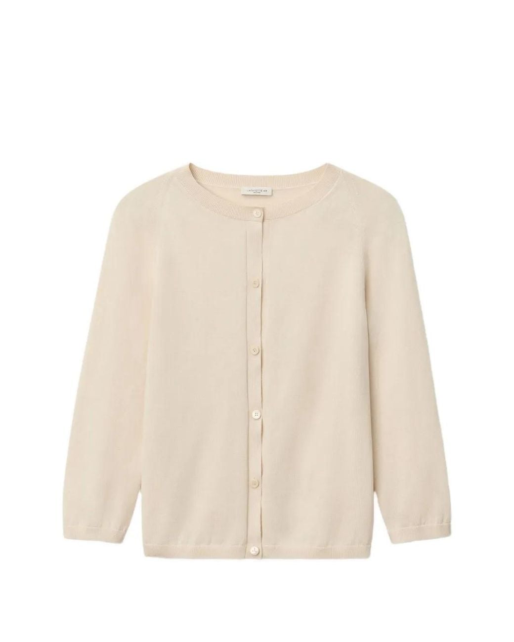 Lafayette 148 New York Natural Cardigan Crop Boutonné