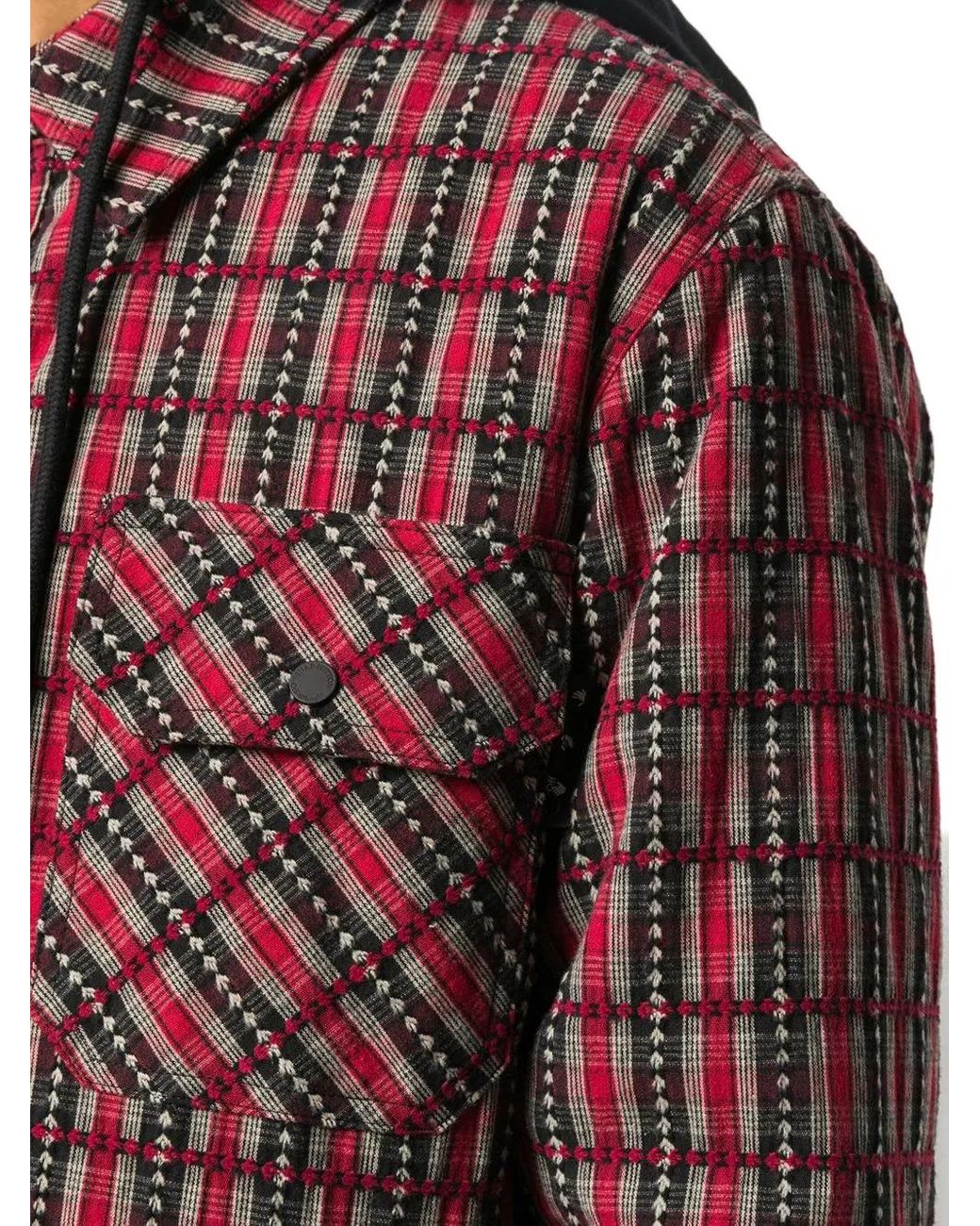 Off-White c/o Virgil Abloh Red Check Hooded Jacket for men