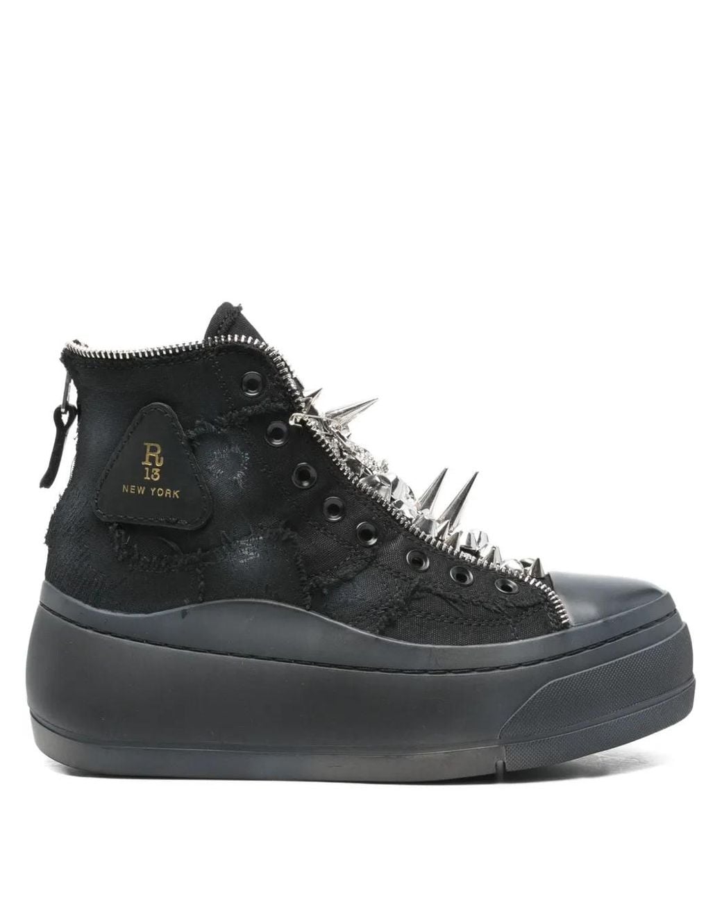 R13 Black Zip-Detail Sneakers