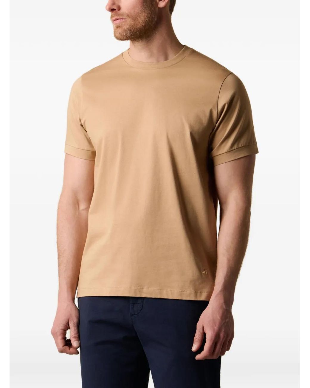 Brooks Brothers Natural Logo-Embroidered Cotton T-Shirt for men