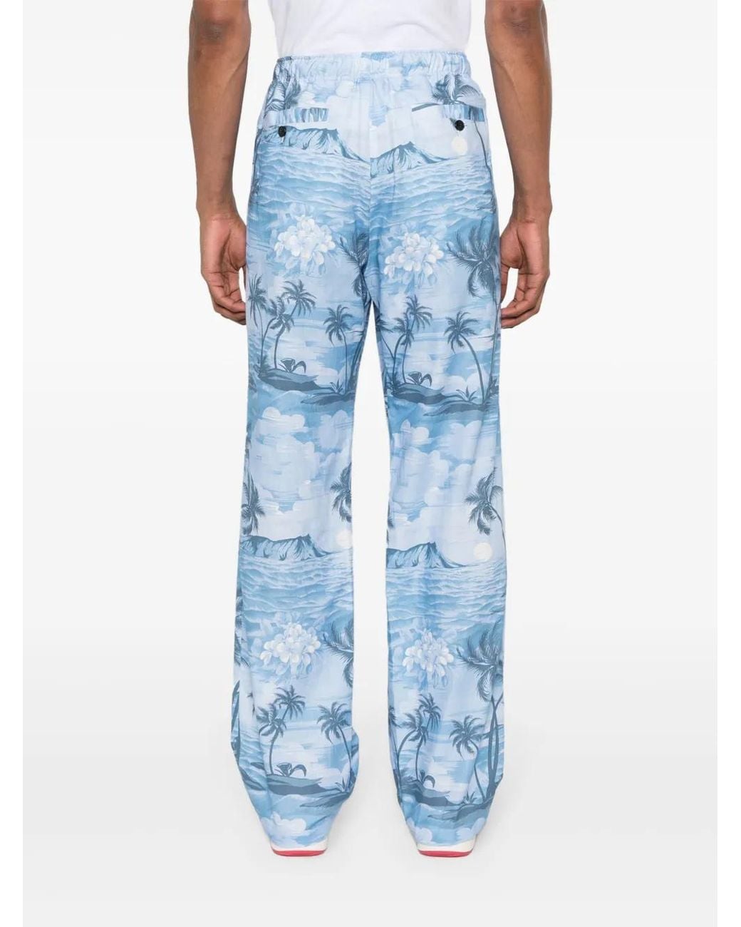 Palm Angels Blue Pants for men