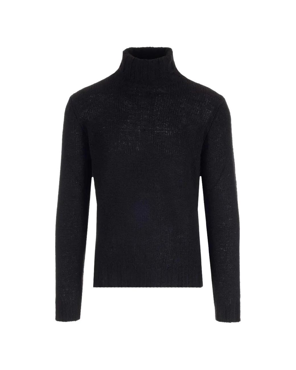Al Duca D'aosta Blue Roll-Neck Wool Sweater for men