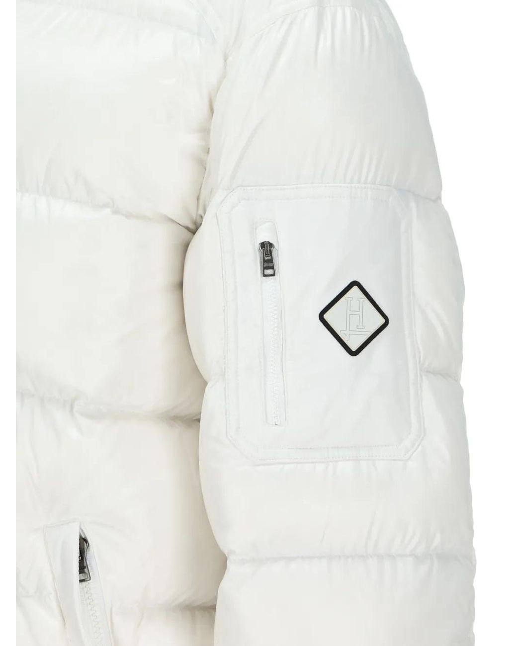 Herno White Quilted Hooded Down Jacket for men