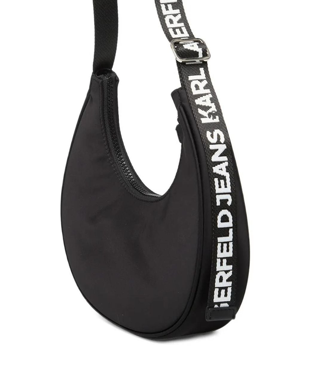 Karl Lagerfeld Black Logo-Print Tote Bag